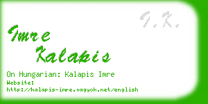 imre kalapis business card